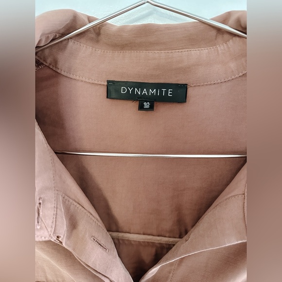 Dynamite Button Down Shacket - Light Rust - Size: Large - Picture 2 of 9